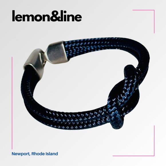 LEMON&LINE Original Square Knot Bracelet in Newport Navy - XL (8.5") - Picture 5 of 10